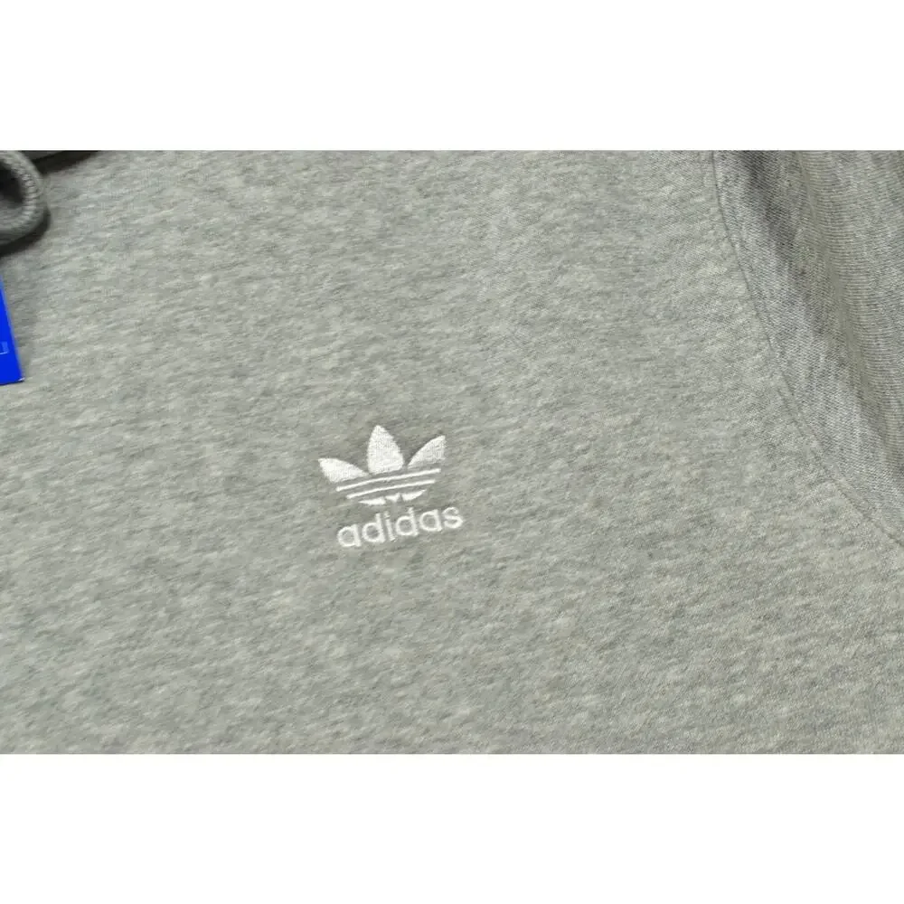 Adidas Originals Men's Essential Hoodie Trefoil Logo Pullover Gray Size M NEW
